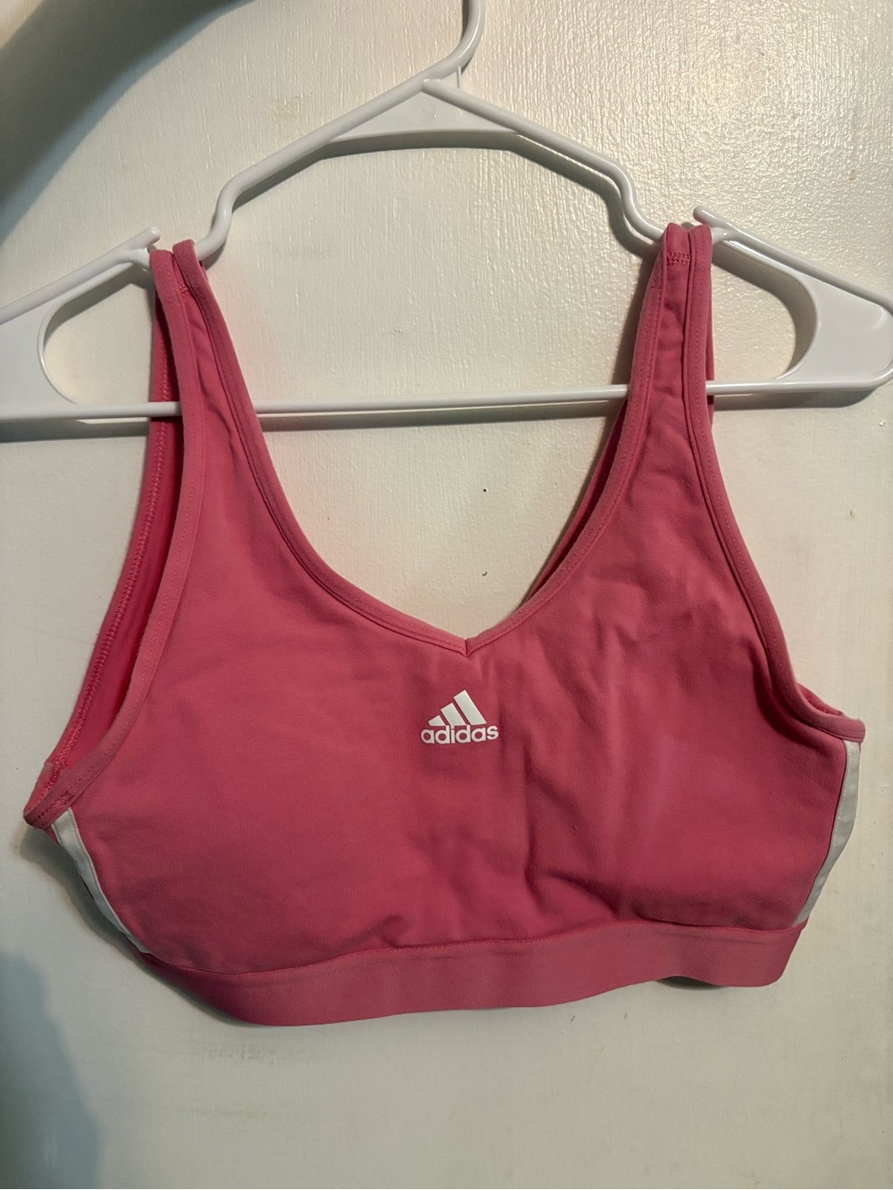adidas Pink V‑Neck Medium‑Support Sports Bra
